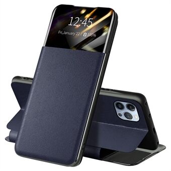 For iPhone 13 Pro 6,1 tommers visningsvindu PU- Stand dekselkortspor Flip Folio telefondeksel