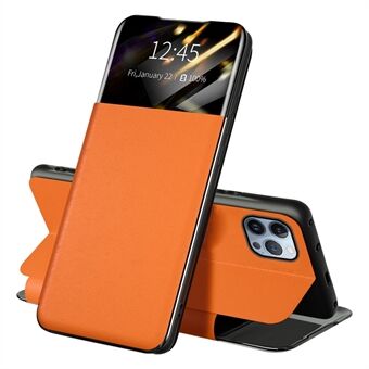 For iPhone 13 Pro 6,1 tommers visningsvindu PU- Stand dekselkortspor Flip Folio telefondeksel