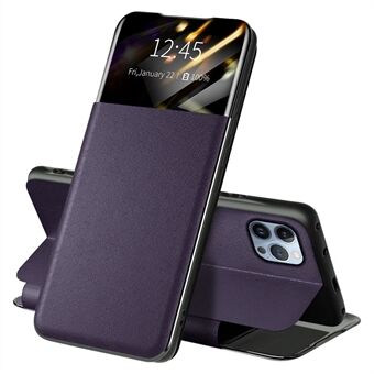 For iPhone 13 Pro 6,1 tommers utsiktsvindu PU- Stand dekselkortspor Flip Folio-telefondeksel