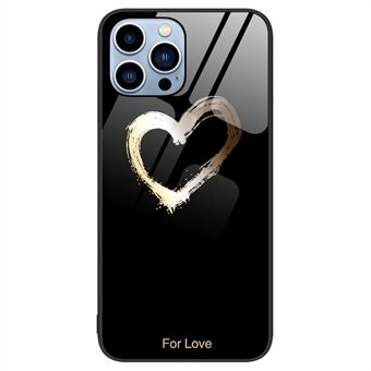 For iPhone 13 Pro 6,1 tommers mobiltelefondeksel, mønsterutskrift herdet glass hardt PC + myk TPU Anti-slitasjetelefonskall