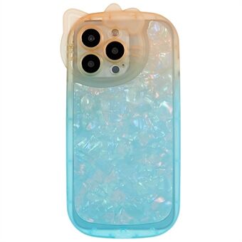 For iPhone 13 Pro 6,1 tommer Tofarget Gradient Telefonveske Anti-fall IMD IML Shell-mønster mykt TPU-deksel