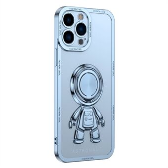 YOOBAO TPU-telefondeksel for iPhone 13 Pro 6,1 tommer Spaceman Design Elektroplettering Anti-slitasje beskyttende bakdeksel Stativ