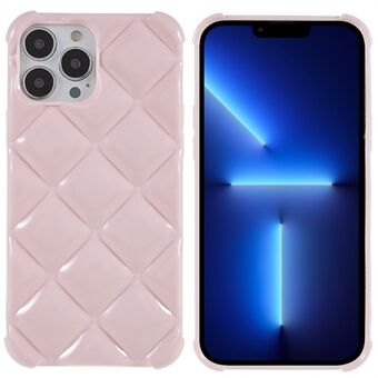 For iPhone 13 Pro 6,1 tommers glanset 3D myk TPU telefonveske Vevd tekstur Tykke hjørner Anti-fall bakdeksel