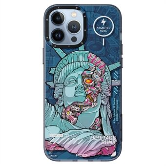 ROCK Heritage Punk InShare Magnetic Series for iPhone 13 Pro 6,1 tommers matt deksel IMD dyremønster PET+TPU fallbeskyttelsesdeksel