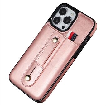 For iPhone 13 Pro 6,1 tommers PU-skinnbelagt TPU-telefonskallkortspor Gripstopp Støttebeskyttende deksel