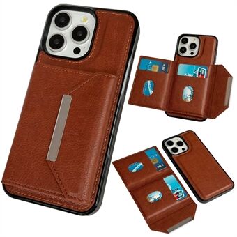 For iPhone 13 Pro-etui med kortholder i skinn + TPU-telefondeksel, avtakbart