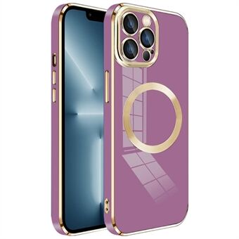 For iPhone 13 Pro Magnetisk Etui Kompatibel med MagSafe Elektroplettering TPU Deksel Linsebeskytter