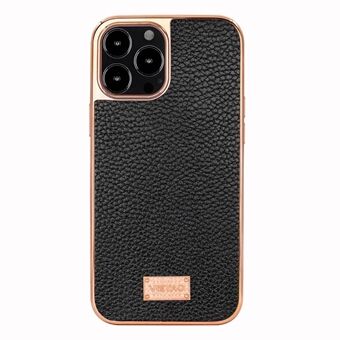 VIETAO For iPhone 13 Pro 6,1 tommer Anti-fall galvanisering telefonveske Slitebestandig Litchi Texture Phone Hybrid deksel