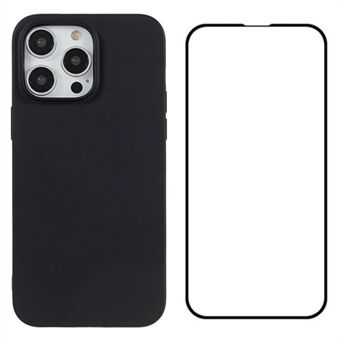 WANLONFENG MS-serien for iPhone 13 Pro TPU matte telefonetui med skjermbeskytter (stort kamerahull)