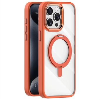 For iPhone 13 Pro Etui med Magnetisk Ringstativ TPU + Akryl Gjennomsiktig Telefondeksel