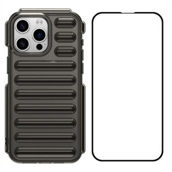 WANLONFENG LK-serien for iPhone 13 Pro TPU-deksel med skjermfilm 3D-kapsel 2-i-1 telefondeksel