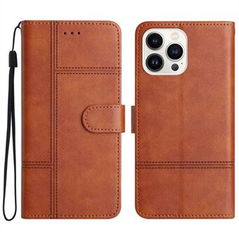 Telefonlommebokveske for iPhone 13 Pro 6,1 tommer, Business Style Kuskinn Texture PU Leather Folio Flip Stand med stropp