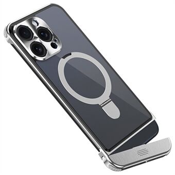 For iPhone 13 Pro Aromaterapi Etui Magnetisk Ring Støtteben Akryl+Aluminium Legeringsdeksel