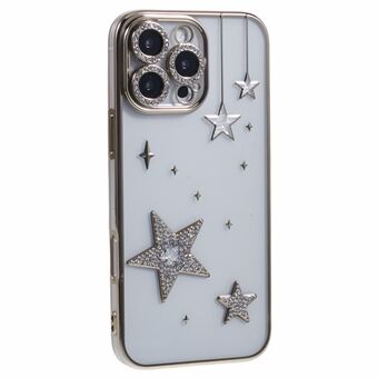 For iPhone 13 Pro Etui 3D Bling Stjerner Elektroplettering TPU Transparent Telefonetui