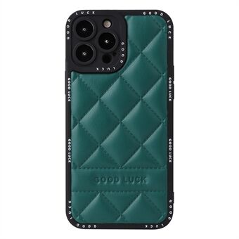 Rhombic Grid Texture Phone Deksel For iPhone 13 Pro 6,1 tommer, PU-skinn + PC + TPU Anti- Scratch telefonbakdeksel