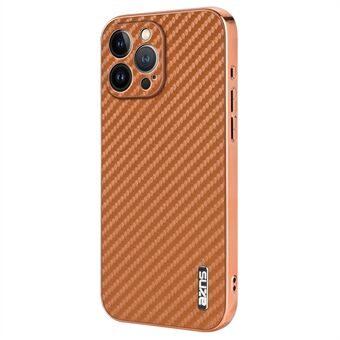 AZNS For iPhone 13 Pro Etui Elektroplettering Karbonfibertekstur PU+TPU Telefondeksel