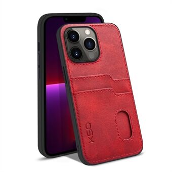 KSQ Style-A for iPhone 13 Pro 6,1 tommers PU-skinnbelagt TPU fallsikkert deksel Anti- Scratch telefonbakdeksel med 2 kortspor