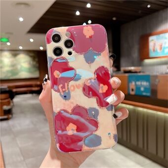 For iPhone 13 Pro 6,1 tommer Rhinestone Decor TPU-telefonveske Stilig mønster IMD-prosess Drop-proof bakdeksel