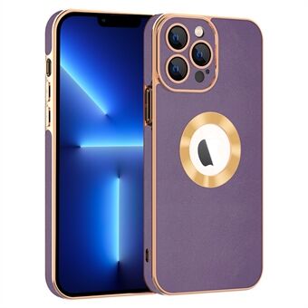 For iPhone 13 Pro 6,1 tommers telefondeksel Elektroplettering PU-skinnbelagt PC + TPU-telefondeksel