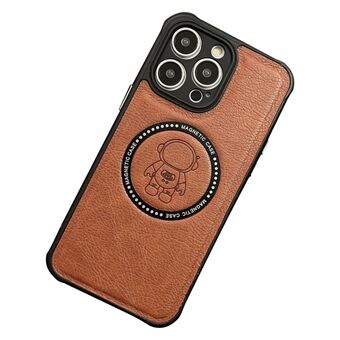 Magnetisk telefondeksel for iPhone 13 Pro 6,1 tommer, påtrykt astronautmønster PU-skinnbelagt TPU+PC-sklisikkert deksel Kompatibel med MagSafe