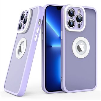 Mykt TPU PC-deksel for iPhone 13 Pro 6,1 tommers deksel Skin-Touch Slim Phone Cover (Round Hollow Show-telefonens logo)