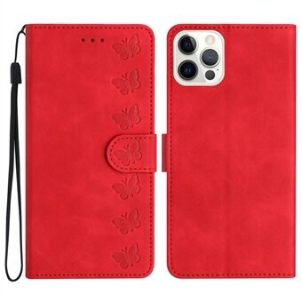 For iPhone 13 Pro 6,1 tommer Butterfly påtrykt full beskyttelsesdeksel PU-skinn Stand Telefonveske