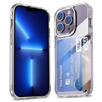 For iPhone 13 Pro Transparent telefonveske Kortholder Støtsikker hjørne TPU + akryltelefondeksel