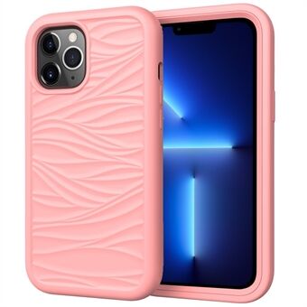 Telefondeksel for iPhone 13 Pro 6,1 tommer avtagbart 2-i-1 PC+Silicon Shell Anti-Slip Wave Texture Cover