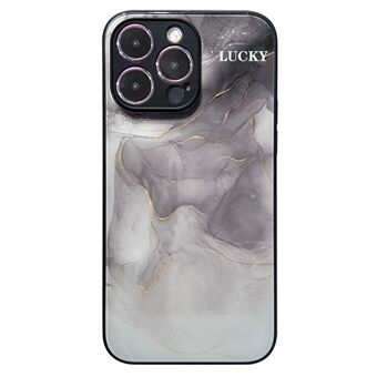 For iPhone 13 Pro Glass+TPU telefondeksel Gullfolie Blekkvask Maling Design Mobilveske