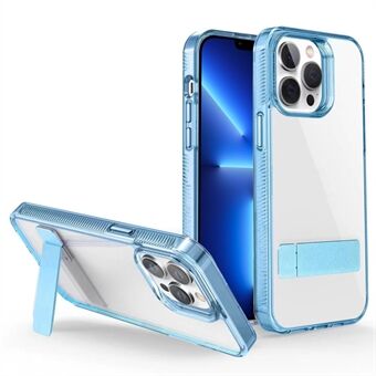 Style G for iPhone 13 Pro Kickstand-deksel TPU + Akryl Anti- Scratch Gjennomsiktig telefondeksel