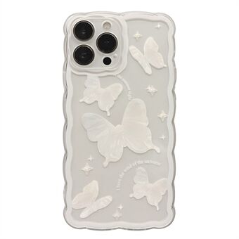 For iPhone 13 Pro TPU telefondeksel Butterfly Pattern Wavy Edge Transparent telefondeksel