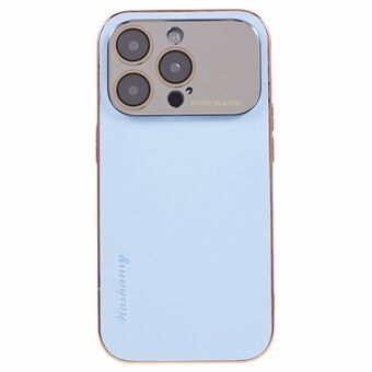 For iPhone 13 Pro Elektroplettering Telefonveske Beskyttende PU-skinn+TPU+PC-deksel med akryllinseramme