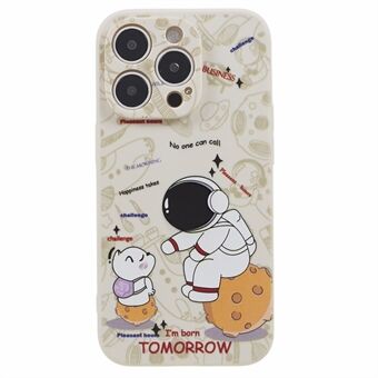 Astronaut Pattern Printing Telefondeksel for iPhone 13 Pro , Anti-drop TPU Telefon Bakdeksel