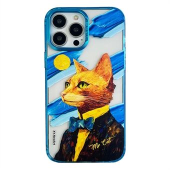 For iPhone 13 Pro 6,1 tommer oljemaling Bakdeksel Scratch PC+TPU telefondeksel