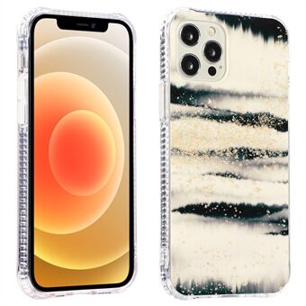 Glitrende marmormønsterdesign TPU + Hybrid-telefondeksel i akryl for iPhone 13 mini 5,4 tommer