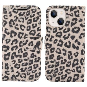 Leopard Texture Stand Design PU Leather Phone Protector Case for iPhone 13 mini 5,4 tommer