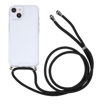 Tykkede fire hjørner Anti-fall Akryl Bakdeksel + TPU-ramme telefondeksel med justerbar snor for iPhone 13 mini 5,4 tommer