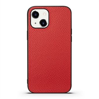 Presis utskjæring Litchi Texture ekte skinn + TPU støtsikkert beskytterdeksel for iPhone 13 mini 5,4 tommer