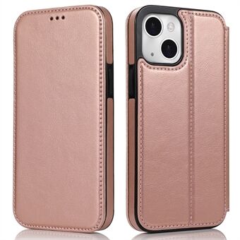 Jazz Series Autoabsorbert Magnetisk Lukking Stand Lær Telefondeksel Shell med kortspor for iPhone 13 mini - Rose Gold