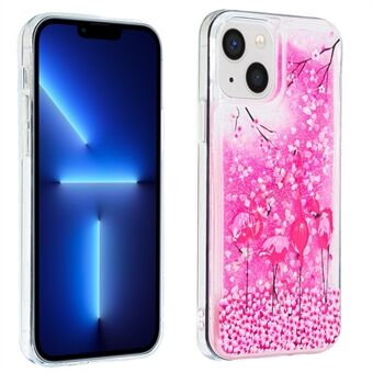 Fasjonabelt Glitter Quicksand TPU Telefon Bakveske Mønster Utskrift Telefondeksel for iPhone 13 mini 5,4 tommer