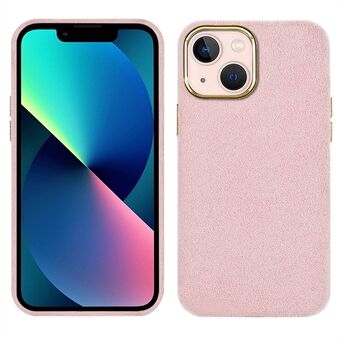 Ultratynn flokkende PU-skinnbelagt PET + metallhybriddeksel Mobiltelefonbeskyttelsesdeksel for iPhone 13 mini 5,4 tommer