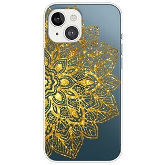 Gradient Pattern Printing TPU-deksel med transparentbasert blondemønster-telefonbeskyttelsesveske for iPhone 13 mini 5,4 tommer