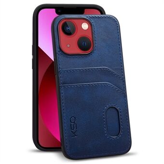 KSQ 001 Series All Edge Wrapped Phone Shell for iPhone 13 mini 5.4 inch, TPU+PC+PU Leather Phone Covering Case with Card Slots