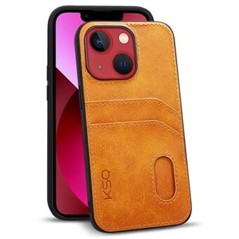 KSQ 001 Series All Edge Wrapped Phone Shell for iPhone 13 mini 5.4 inch, TPU+PC+PU Leather Phone Covering Case with Card Slots