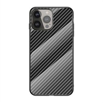 Karbonfiberteksturdesign Støtsikker fallbeskyttelse Herdet glassdeksel for iPhone 13 Pro Max 6,7 tommer