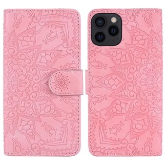 Imprint Blomsterdesign PU-lær Flip Wallet Bookstyle Magnetisk Stand beskyttelsesdeksel for iPhone 13 Pro Max 6,7 tommer