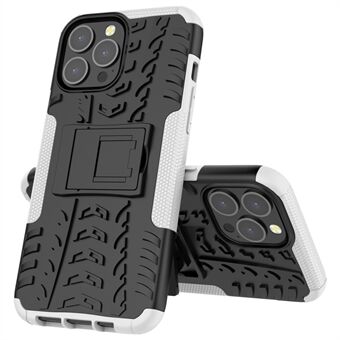 Heavy Duty Protection Tire Texture PC + TPU støtsikkert dekselveske med støtte for iPhone 13 Pro Max 6,7 tommer