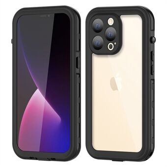 SHELLBOX A Series IP68 Vanntett IP6X Støvtett gjennomsiktig Hybrid-telefondeksel for iPhone 13 Pro Max