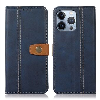 For iPhone 13 Pro Max 6.7 inch All-around Protection Magnetic Case Textured Leather Wallet Flip Phone Cover with Stand