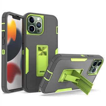 For iPhone 13 Pro Max 6.7 inch Back Shell, Impact Resistant PC + TPU Hybrid Phone Cover with Integrated Kickstand Car Mount Metal Sheet Case